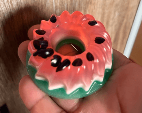 Sabonete artesanal mini mousse com aroma de melancia